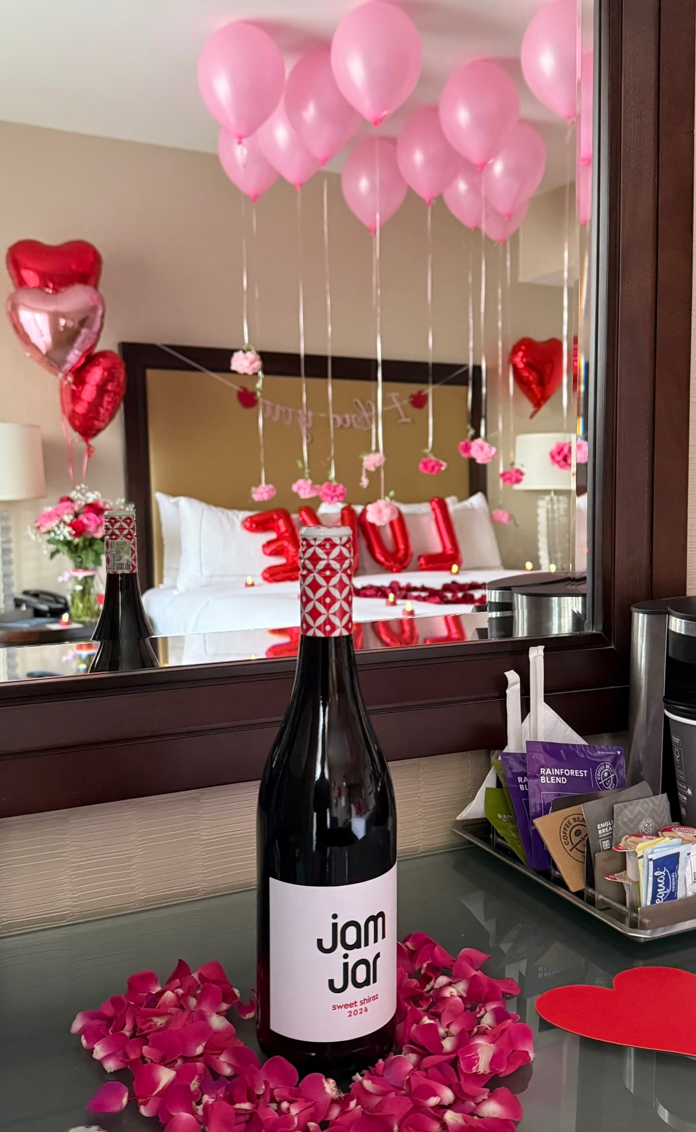 Alternate angle of romantic suite setup